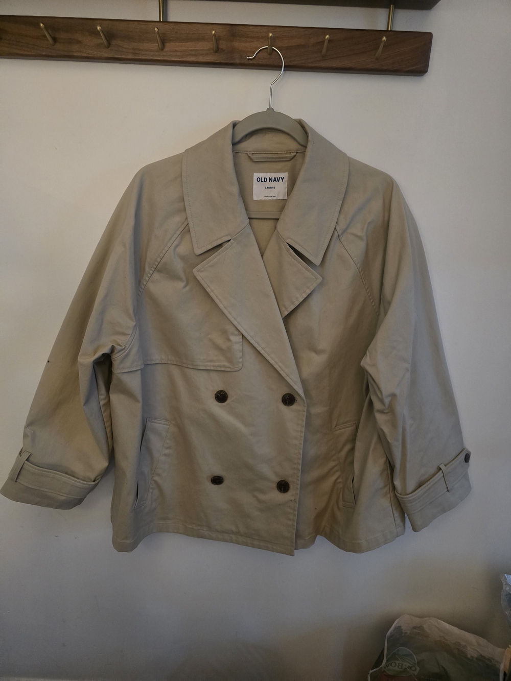 Old Navy Tan Double-Breasted Pea Coat